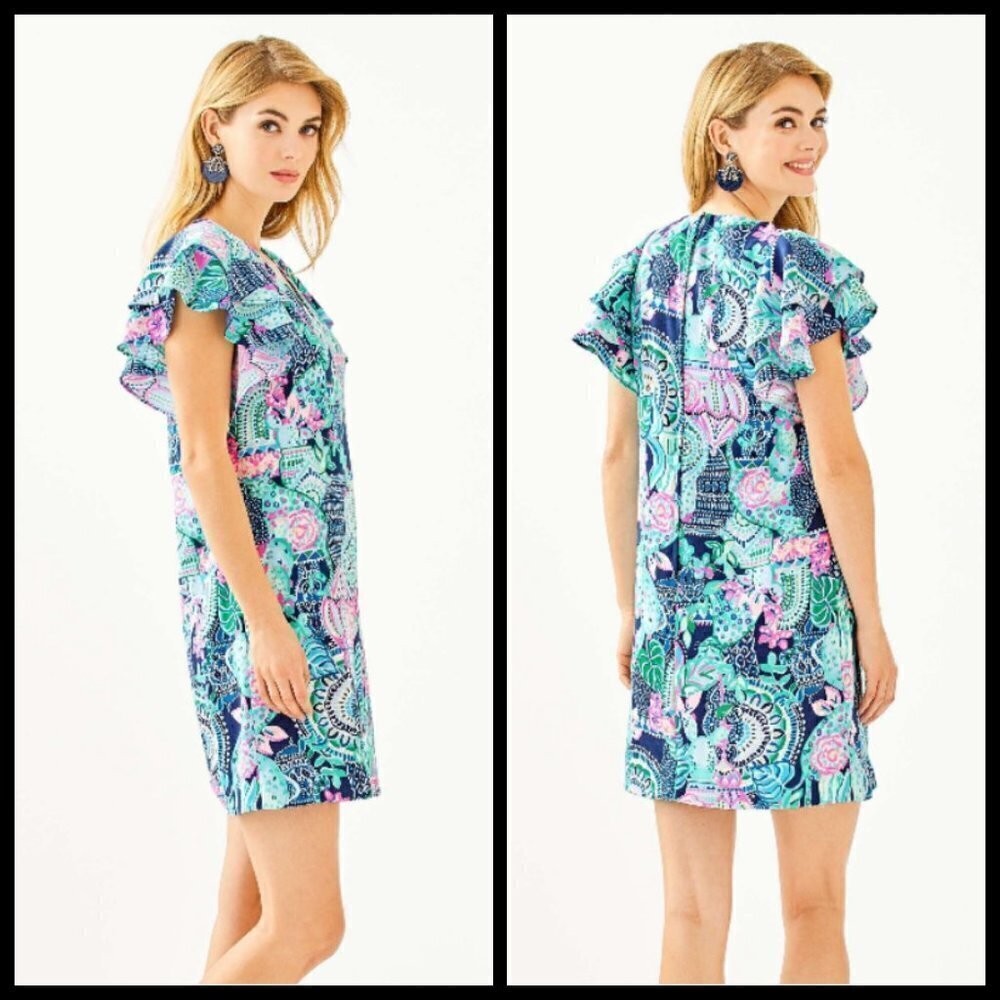 💕LILLY PULITZER Kathie Dress Lookin Sharp 00 NWT - Picture 2 of 16